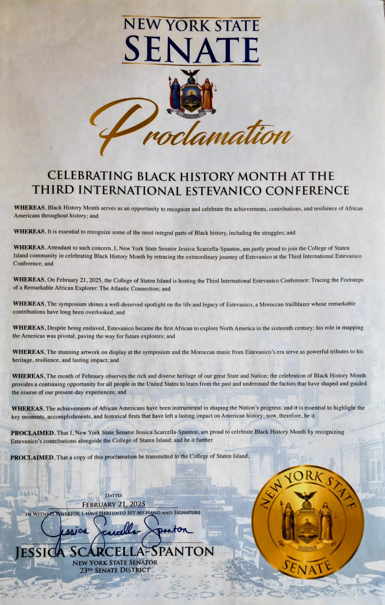 Proclamation recognizing the legacy of Estevanico — document 2